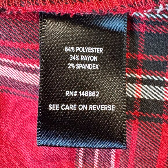 Torrid Red Plaid Flannel Anorak Long Jacket Hoodie Women's Plus Size 3x (22/24) - Picture 9 of 10